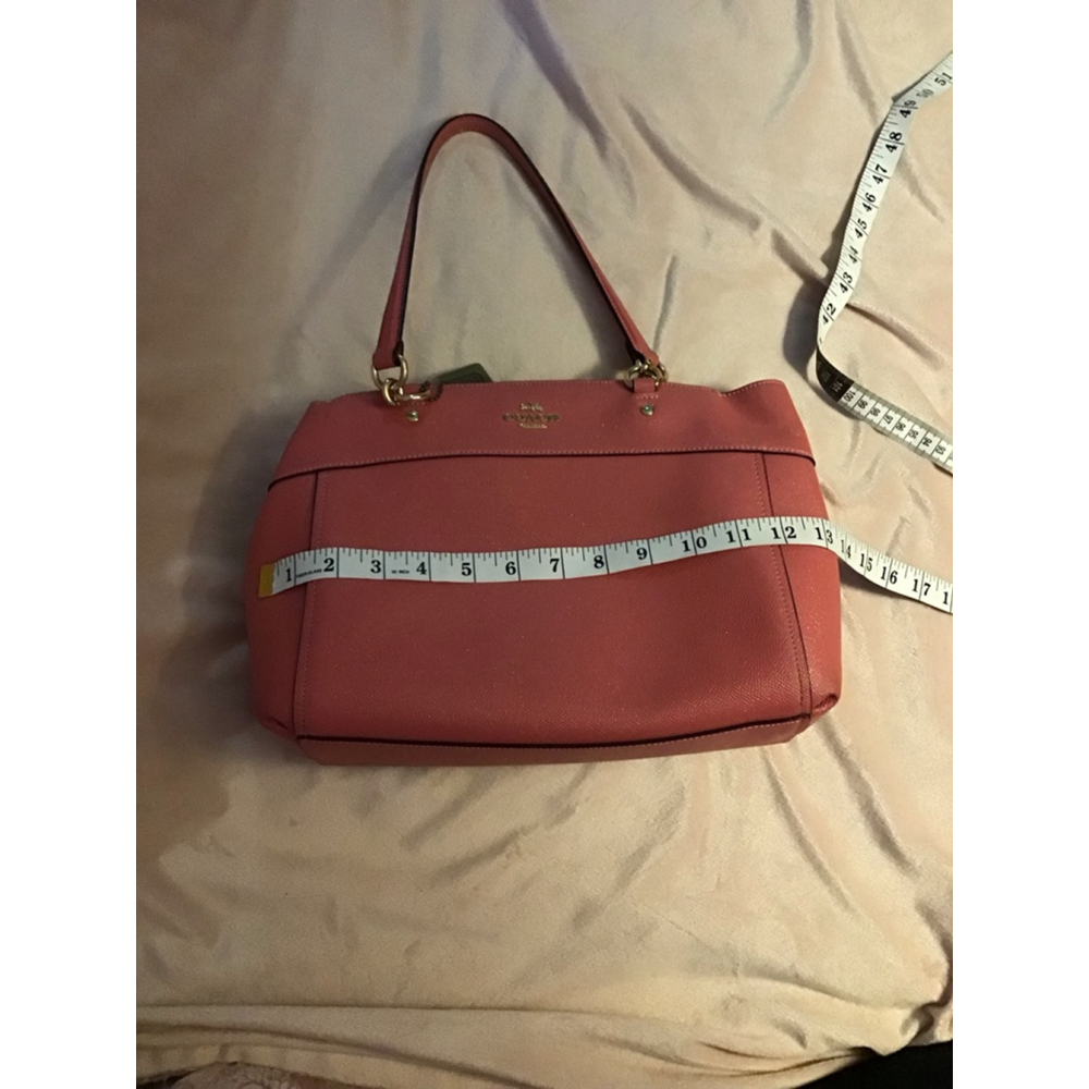 Women's Coach Rose Glitter Pink Leather Satchel Handbag Crossbody with Cloth Bag - Picture 8 of 16